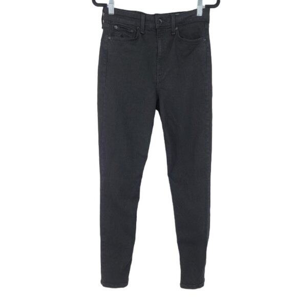 Rag & Bone Women's High Rise Slim Fit Skinny Stretch Black Wash Jeans Size 28 - Picture 1 of 5